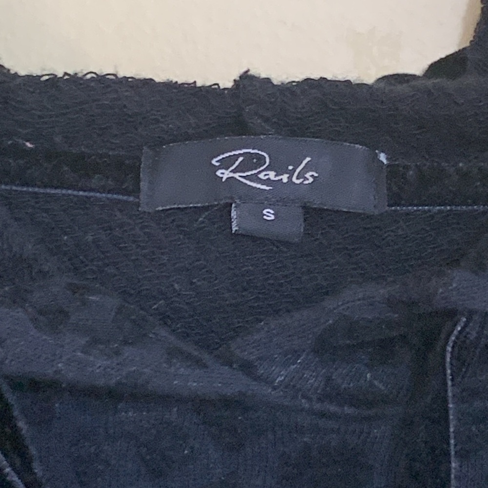 Rails | Black Nico Flocked Cobra Cotton Model Loungewear Hoodie Sweatshirt S - Picture 10 of 17